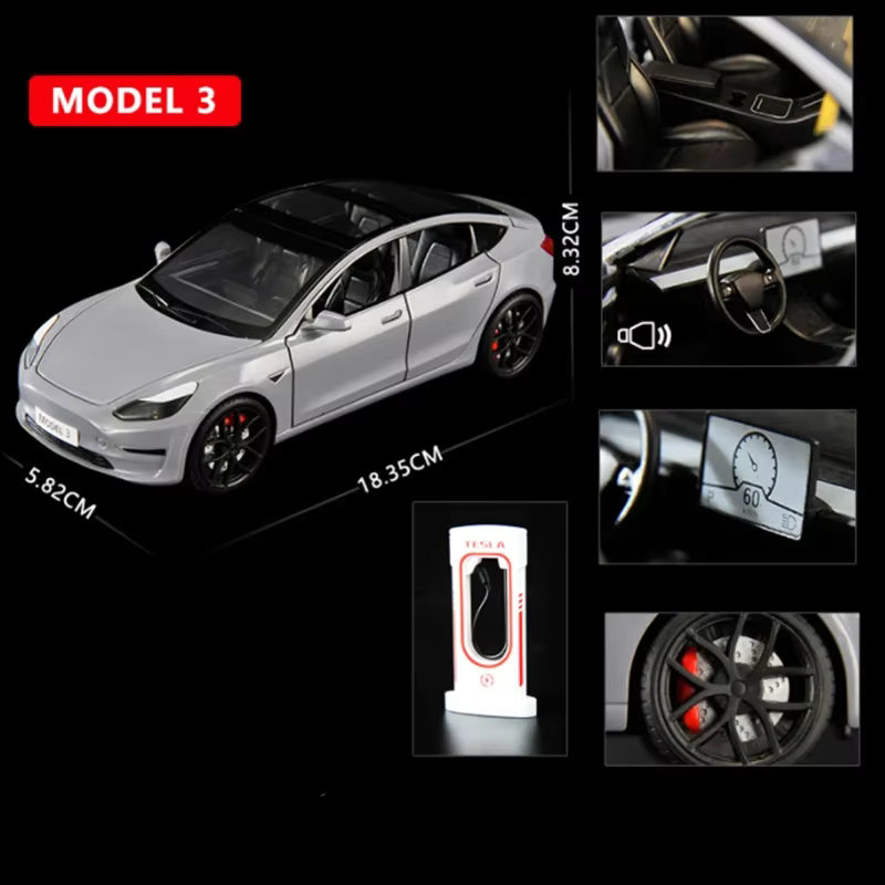 Tesla Model 3 2017-2023 Diecast Model Car – PocketGarage Edition